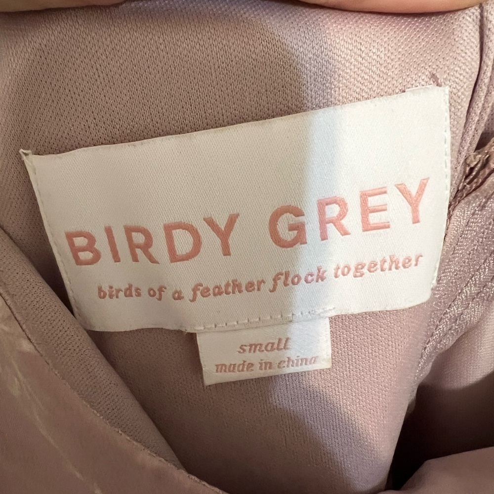 Birdy Grey Size Small Formal Floral Maxi Dress Chiffon Side Slit Spaghetti Strap - Picture 5 of 11
